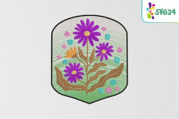 Colorful Floral Garden Embroidery