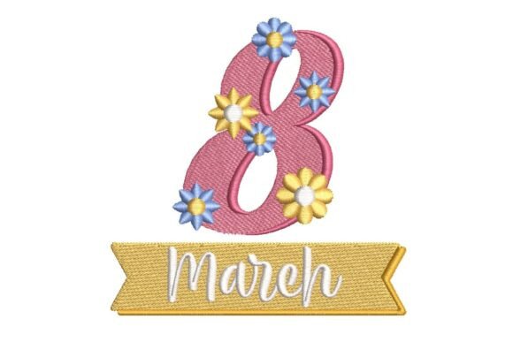 Floral 8 March Embroidery Design