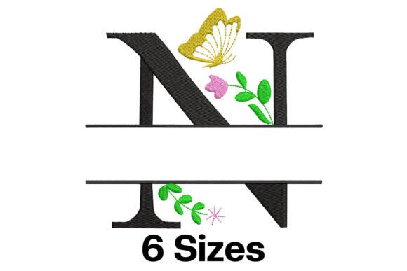 Floral Split Letter N