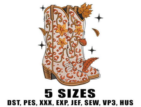 Hello Fall Boots Floral