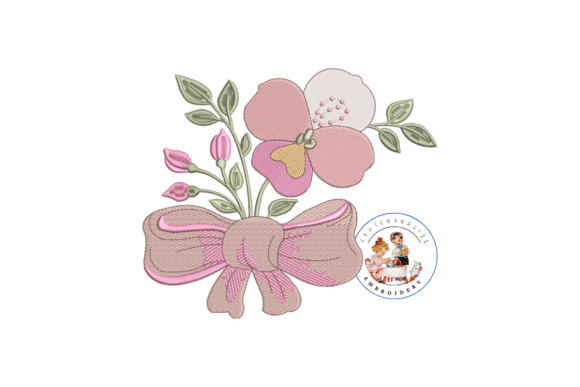 Orchid Floral Machine Embroidery Design